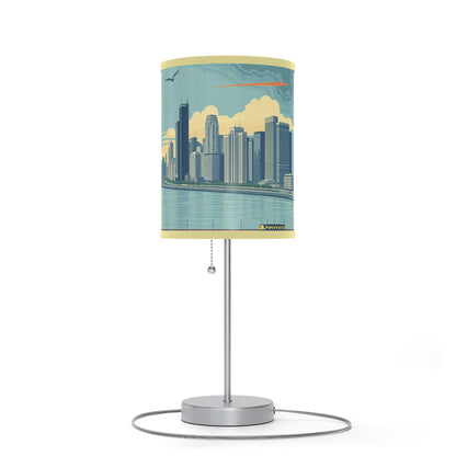 Retro Chicago Skyline Lamp on a Stand