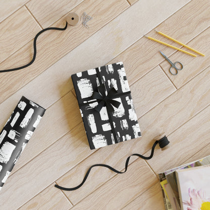 Irregular White Brush Strokes Wrapping Paper