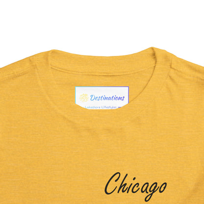 Elegant Chicago Skyline Unisex Toddler Short Sleeve Tee