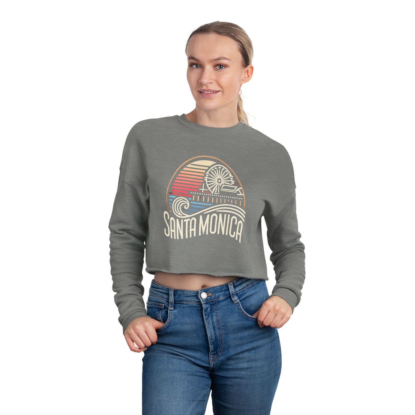 Vibrant Santa Monica Women's Cropped Sweatshirt