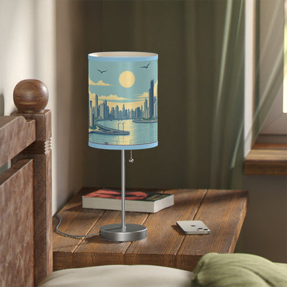 Retro Chicago Skyline Lamp on a Stand
