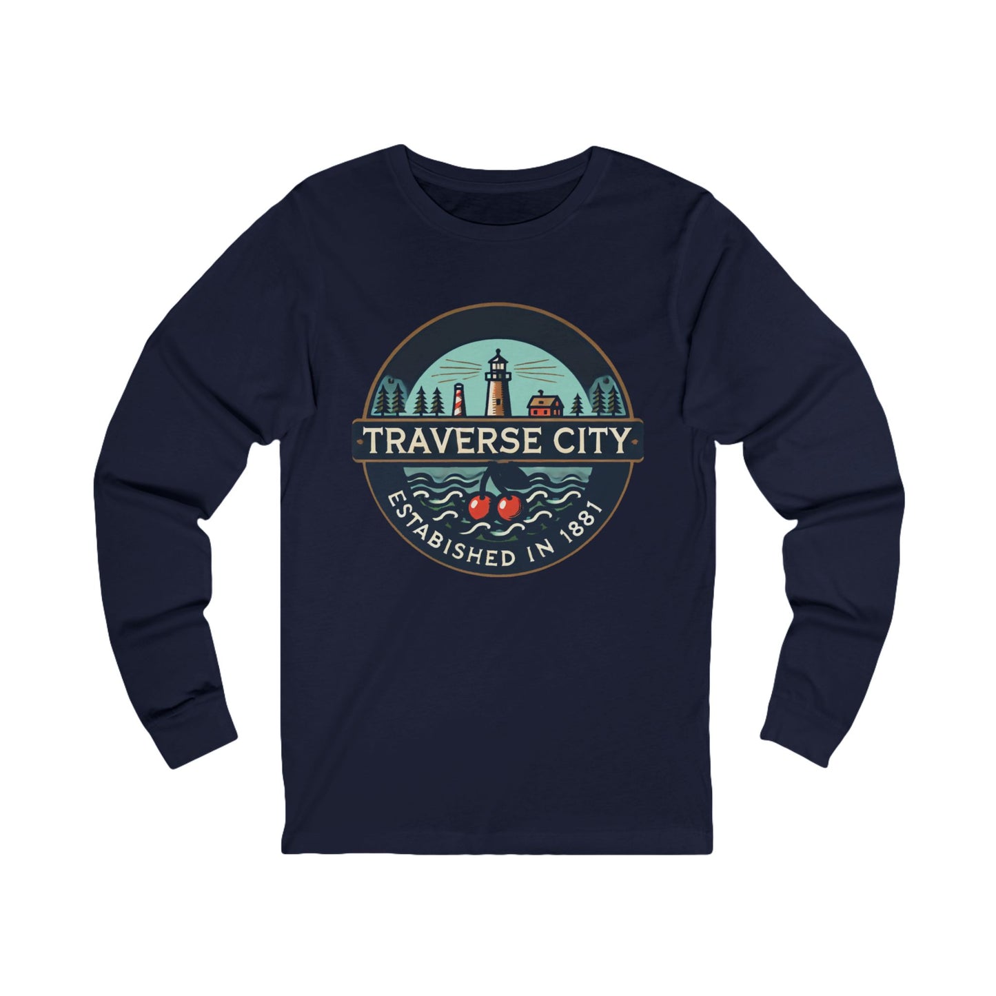 Vintage Traverse City Unisex Jersey Long Sleeve Tee