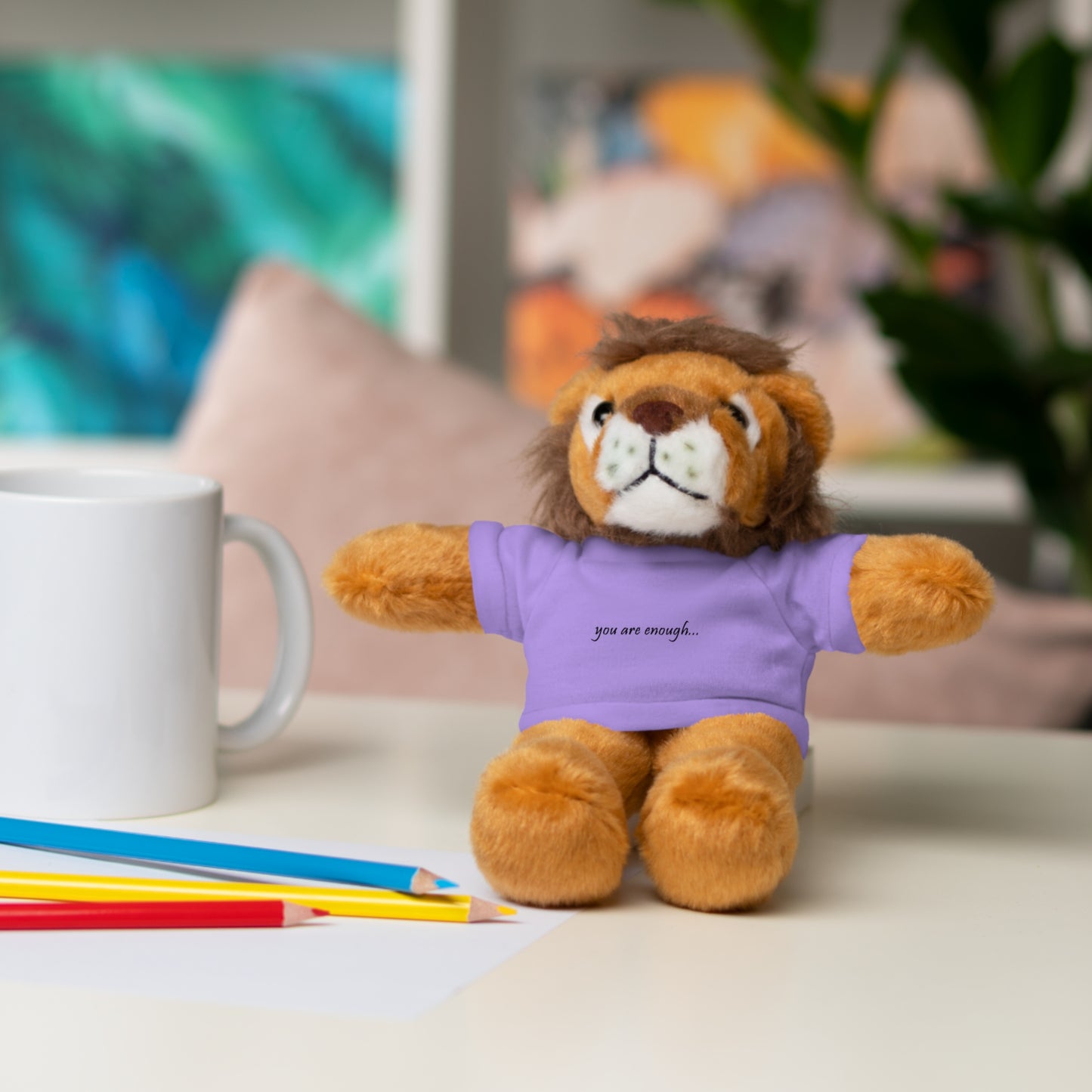 You Are Enough - Mental Health Awareness Stuffed Animals with Tee