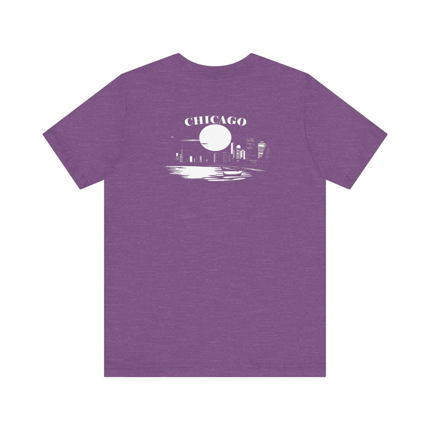Mystery Noir Chicago Skyline Sunset Unisex Jersey Short Sleeve Tee