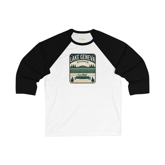 Vintage Lake Geneva Men's 3/4 Sleeve Baseball Tee