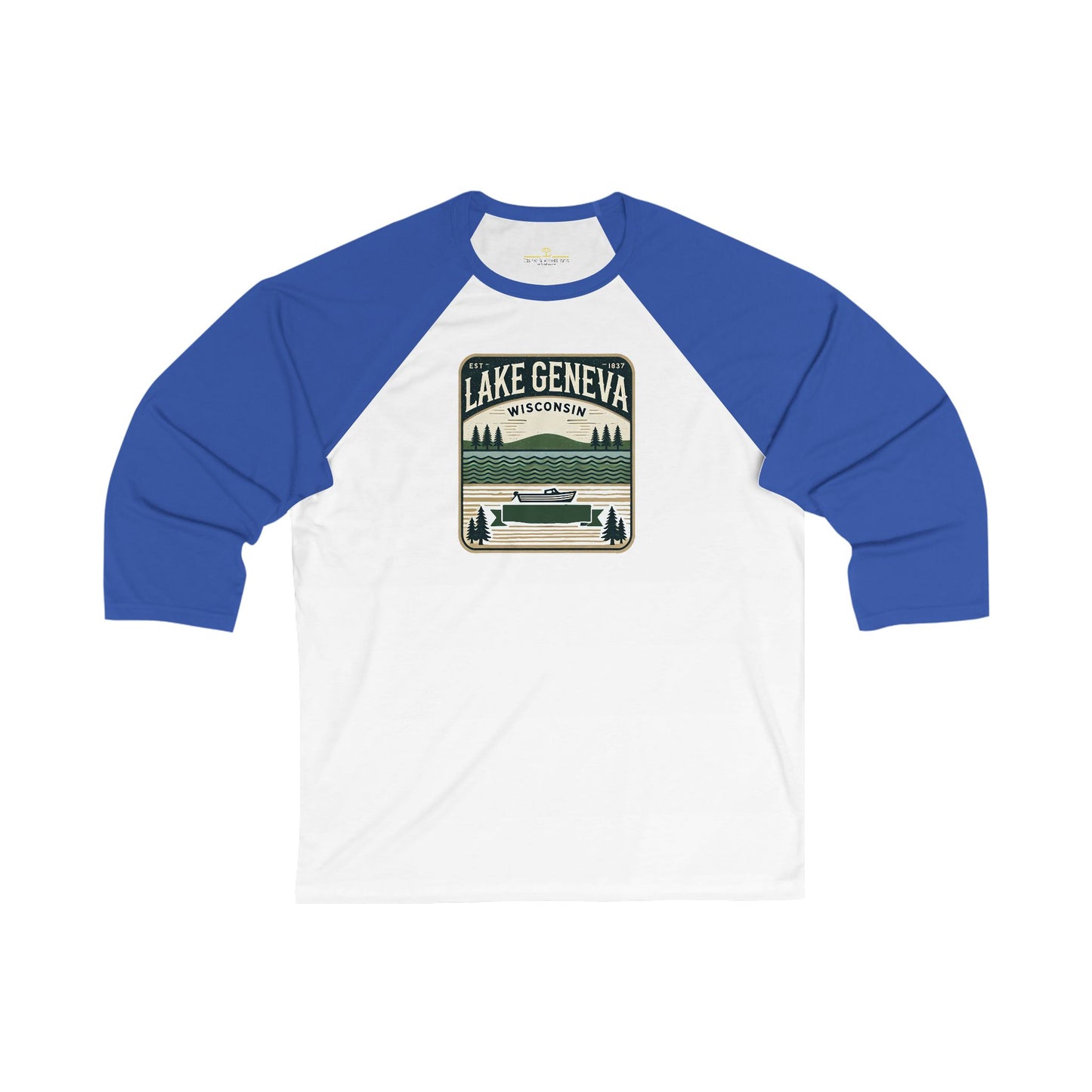Vintage Lake Geneva Men's 3/4 Sleeve Baseball Tee