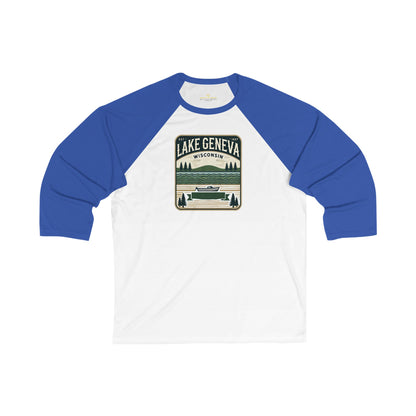 Vintage Lake Geneva Men's 3/4 Sleeve Baseball Tee