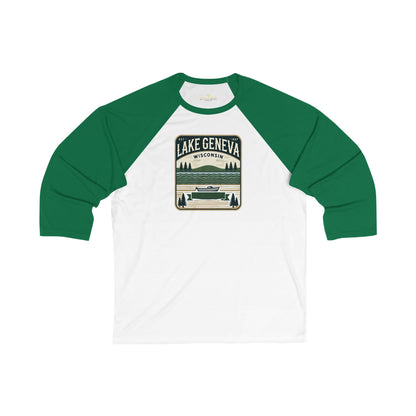 Vintage Lake Geneva Men's 3/4 Sleeve Baseball Tee