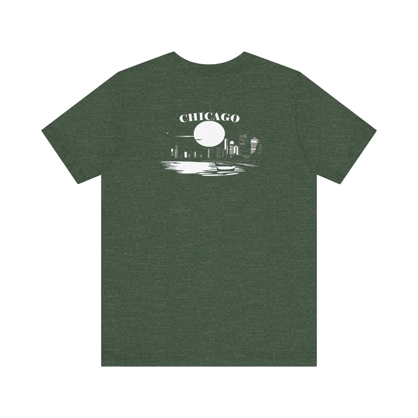 Mystery Noir Chicago Skyline Sunset Unisex Jersey Short Sleeve Tee