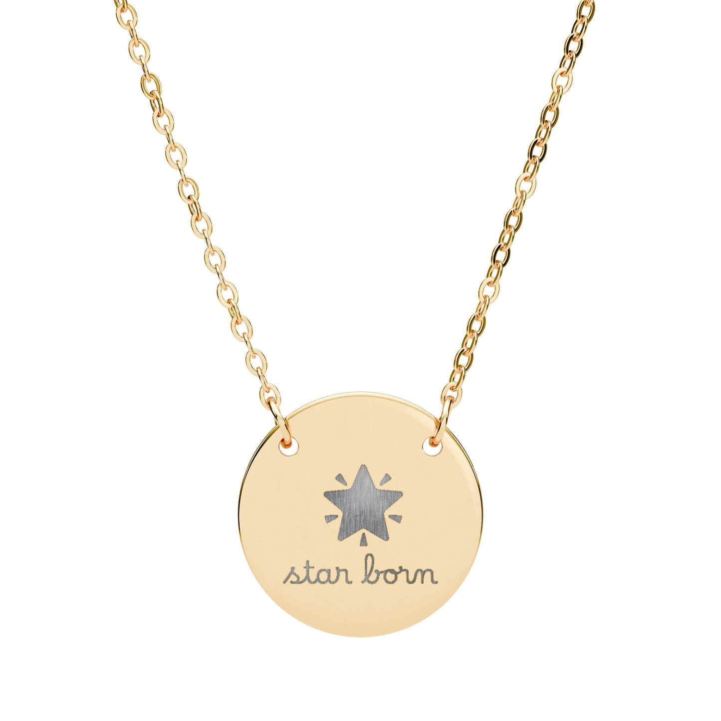 Star Born — Engraved Circle Necklace