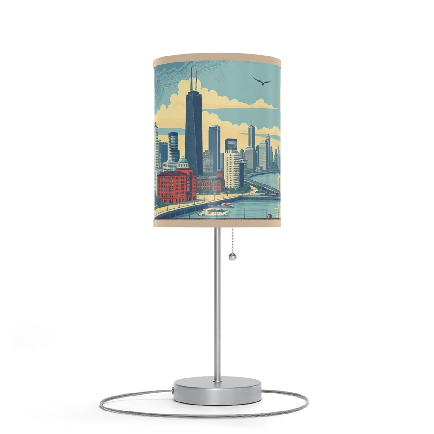 Retro Chicago Skyline Lamp on a Stand