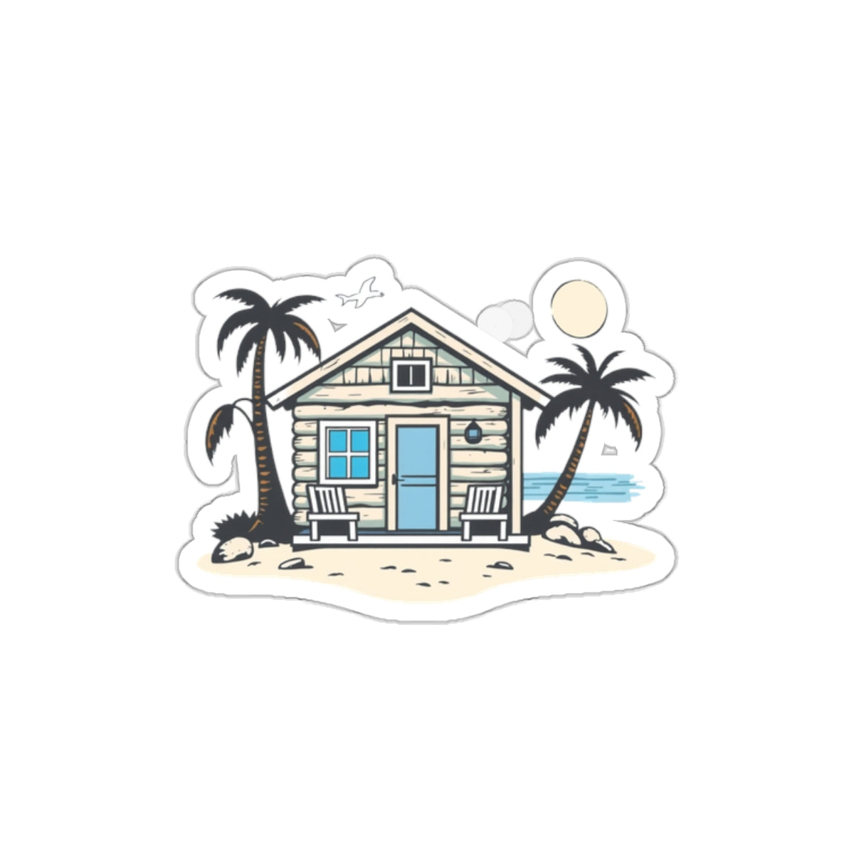 Beach Cabin Kiss-Cut Sticker #1