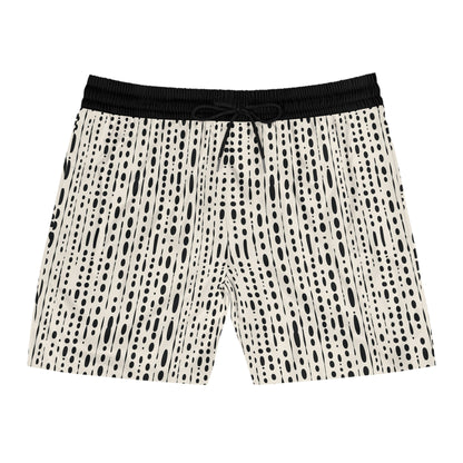 Black Ink Blot Men's Mid-Length Swim Shorts