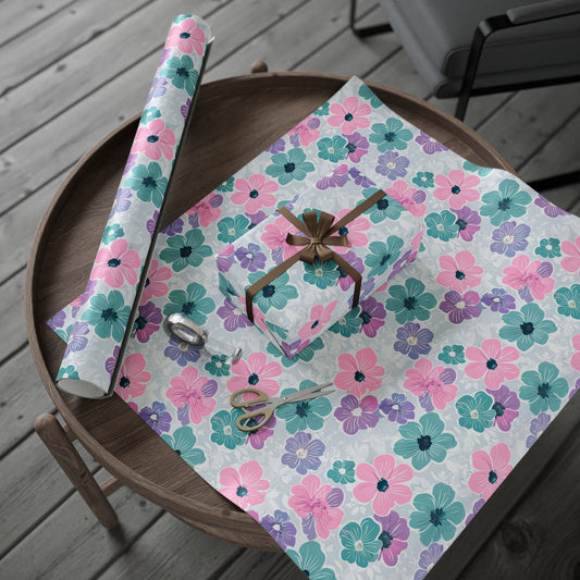 Pastel Floral Print Wrapping Paper