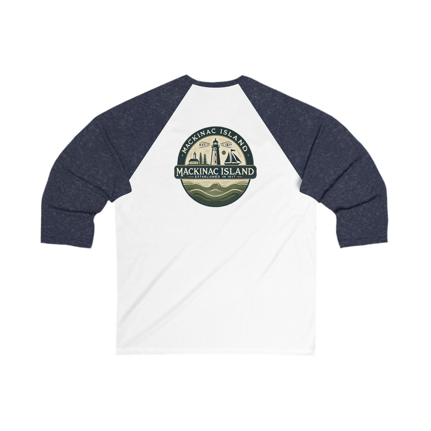 Vintage Mackinac Island Men's 3/4 Sleeve Baseball Tee