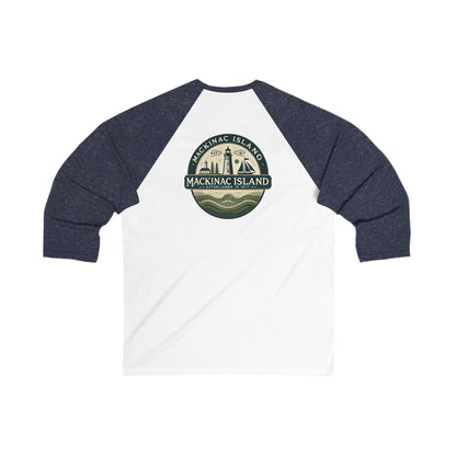 Vintage Mackinac Island Men's 3/4 Sleeve Baseball Tee