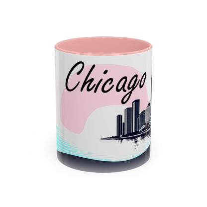 Elegant Chicago Skyline Accent Coffee Mug