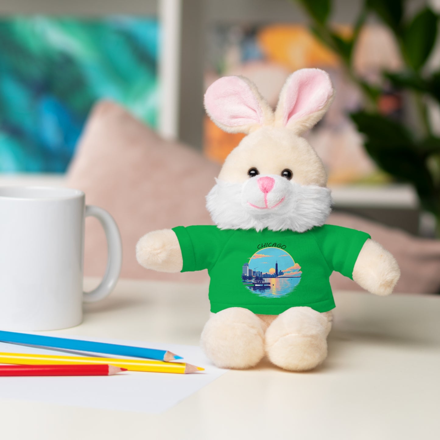 Retro Chicago Sunset Stuffed Animals with Tee