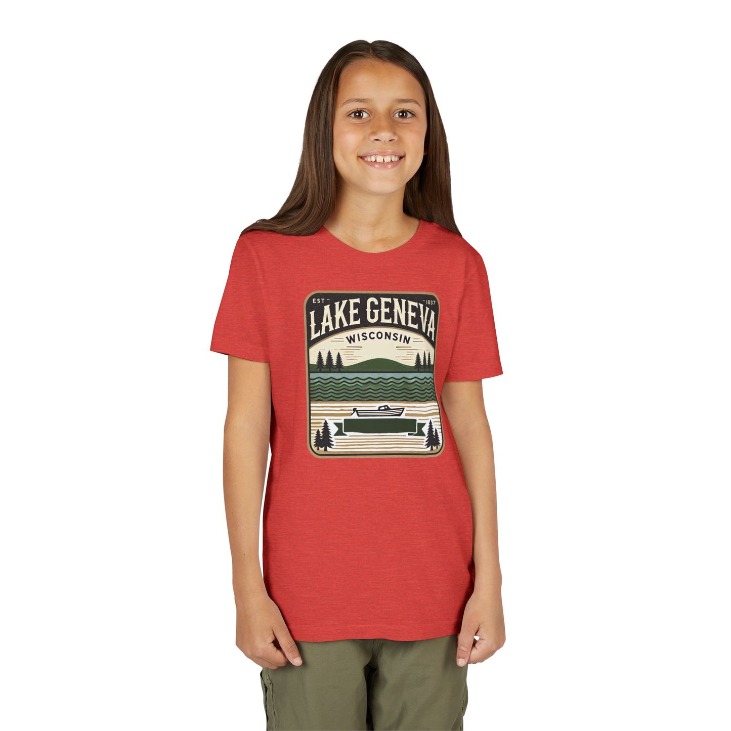 Vintage Lake Geneva Unisex Youth Short Sleeve Tee