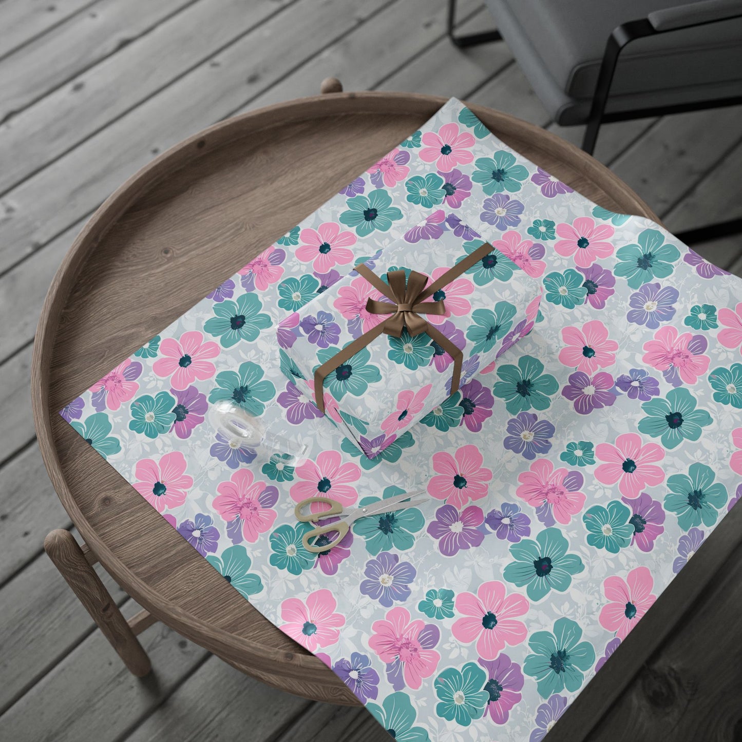 Pastel Floral Print Wrapping Paper