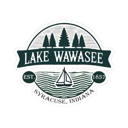 Vintage Lake Wawasee Kiss-Cut Sticker