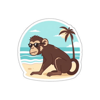 Beach Monkey Kiss-Cut Sticker