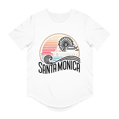 Vibrant Santa Monica Men's Jersey Curved Hem Tee