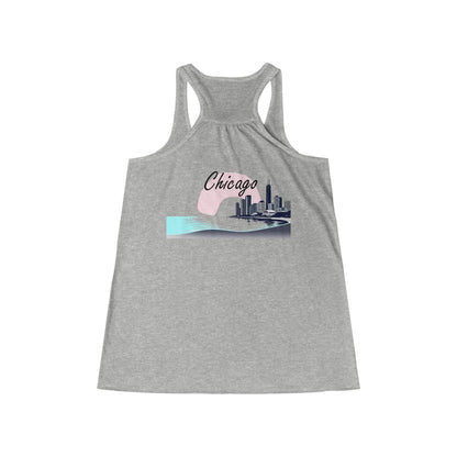 Elegant Chicago Skyline Women's Flowy Racerback Tank