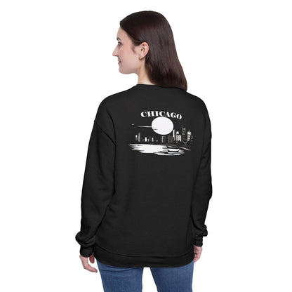 Mystery Noir Chicago Skyline Sunset Unisex Drop Shoulder Sweatshirt
