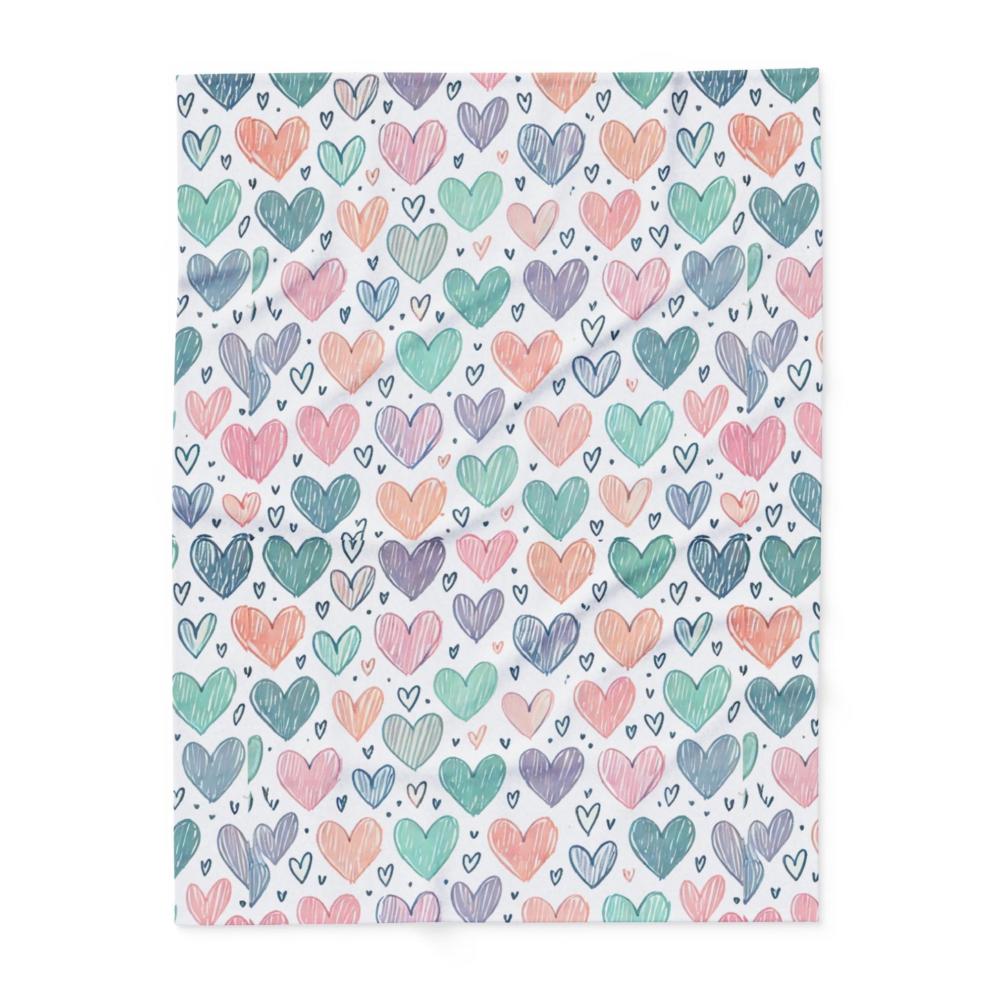 Pastel Hearts Arctic Fleece Blanket