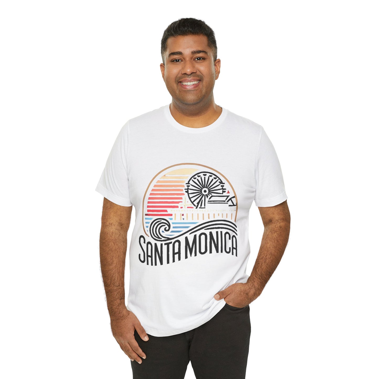 Vibrant Santa Monica Unisex Jersey Short Sleeve Tee