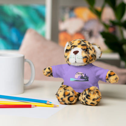 Elegant Chicago Skyline Stuffed Animals with Tee
