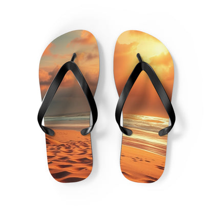 Sandy Beach Sunset Flip Flops