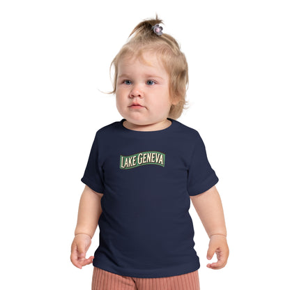 Retro Lake Geneva Unisex Baby Short Sleeve T-Shirt