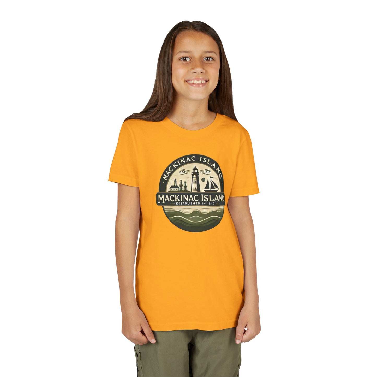 Vintage Mackinac Island Unisex Youth Short Sleeve Tee