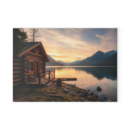 Lakeside Cabin Glass Cutting Board