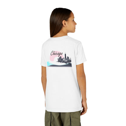 Elegant Chicago Skyline Unisex Youth Short Sleeve Tee