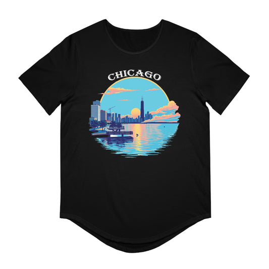 Retro Chicago Men's Jersey Curved Hem Tee