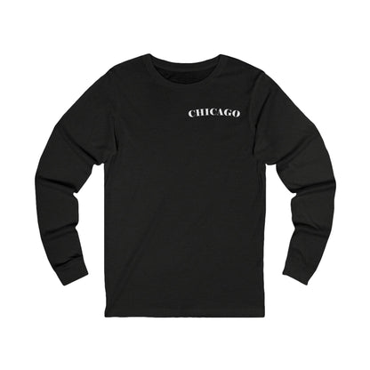 Mystery Noir Chicago Skyline Sunset Unisex Jersey Long Sleeve Tee