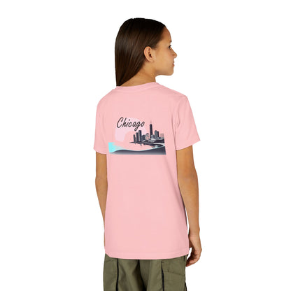 Elegant Chicago Skyline Unisex Youth Short Sleeve Tee