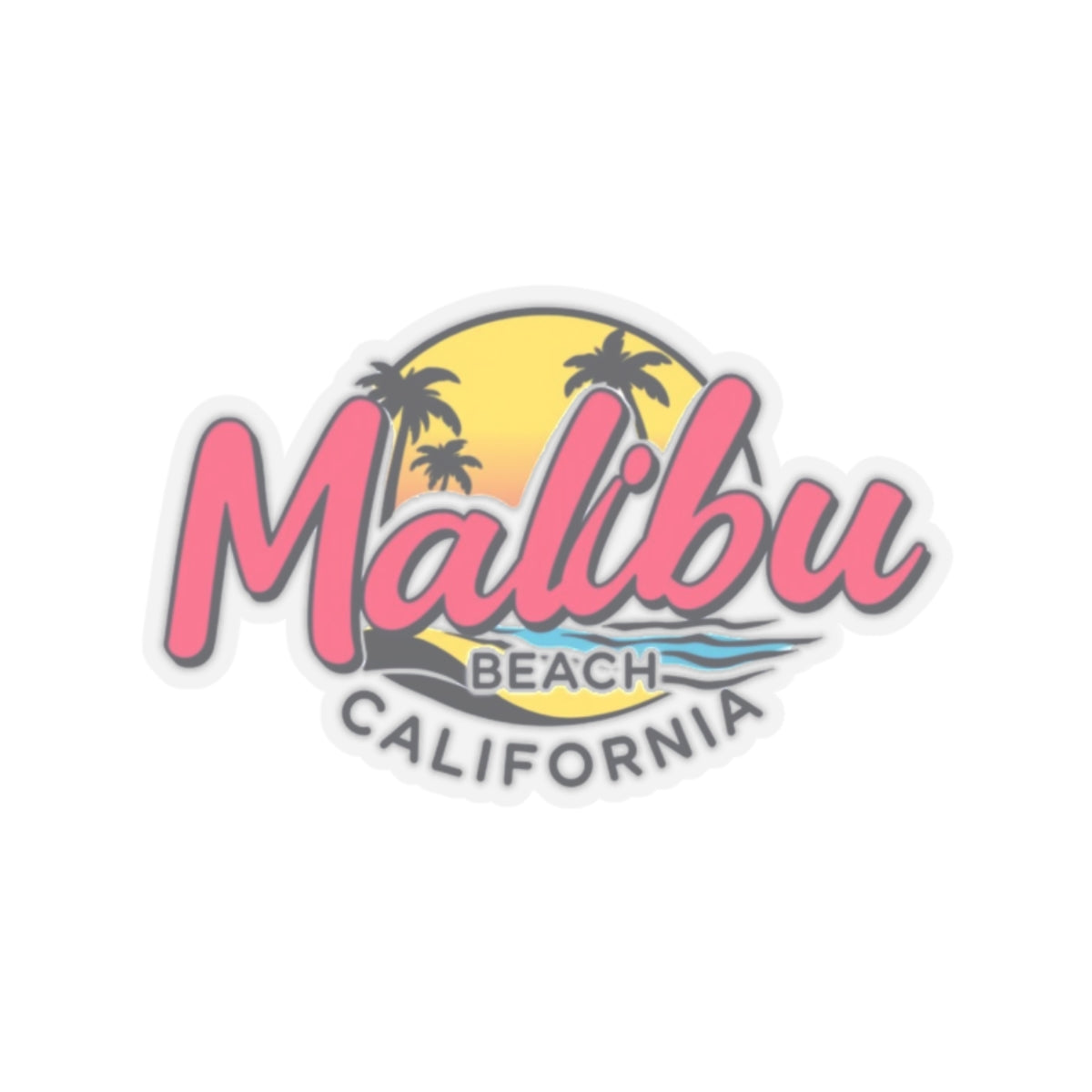 Retro Malibu Kiss-Cut Sticker