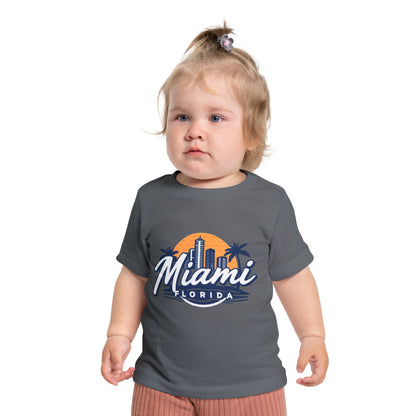 Retro Miami Unisex Baby Short Sleeve T-Shirt