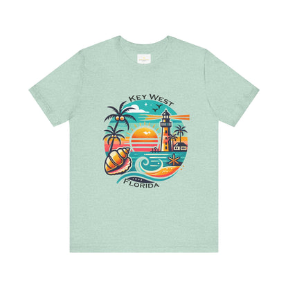 Vibrant Key West Jersey Short Sleeve Tee