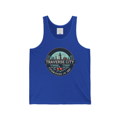 Vintage Traverse City Unisex Jersey Tank