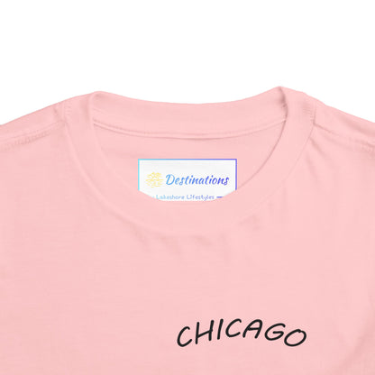 Retro Chicago Sunset Unisex Toddler Short Sleeve Tee