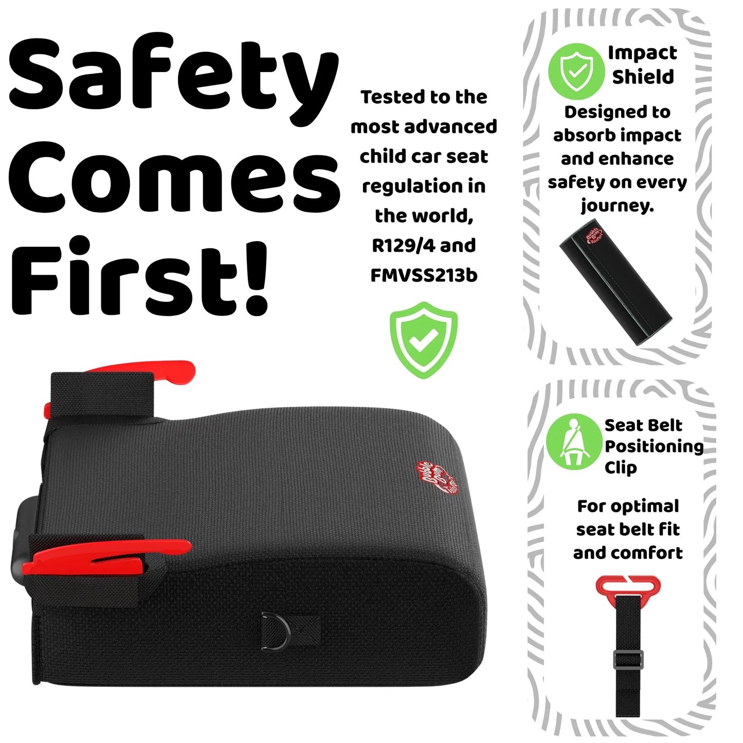 BubbleBum Teleport Backless Booster Car Seat, Kids Booster Seat for Car 40-100 lbs, Telescopic Portable Carseat, Ideal for Everyday Use and Foldable for Travel, - Black✔️