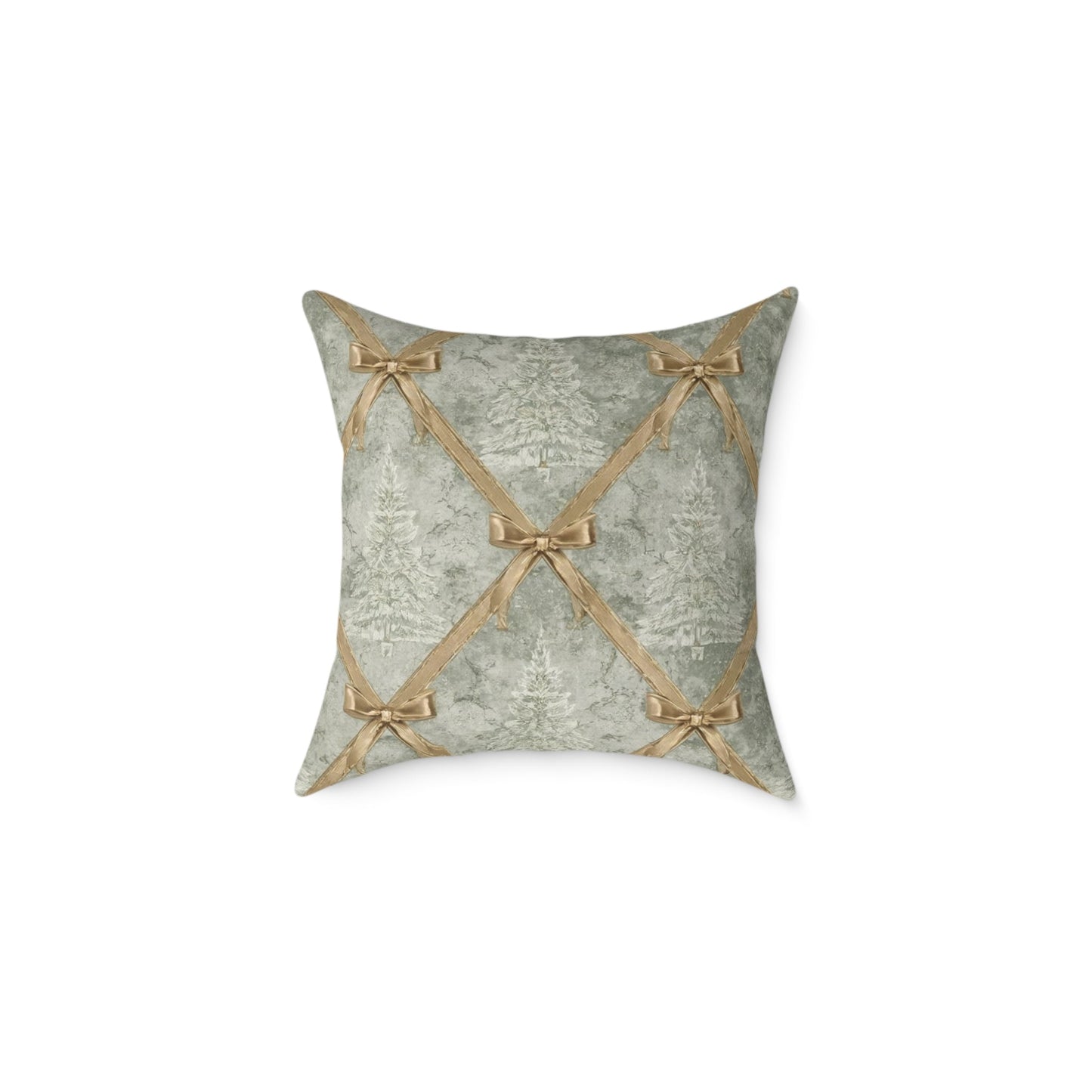Luxury Green & Gold Christmas Throw Pillow