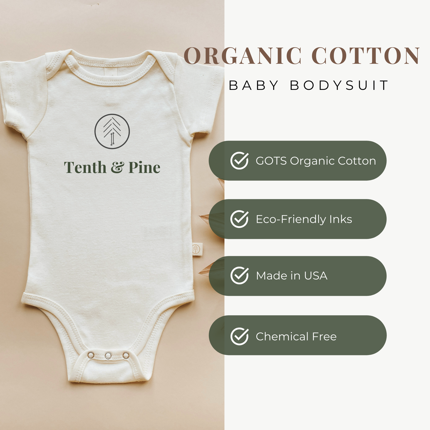 Mama is my Bestie Clay Organic Cotton Baby Bodysuit Short Sleeve