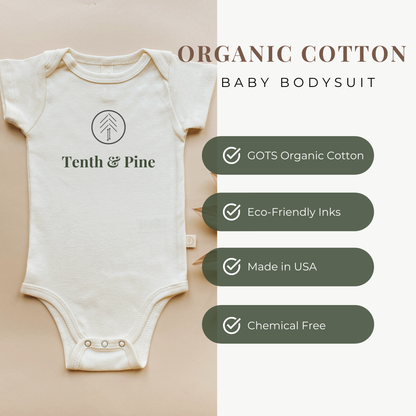 Hello I'm New Here Clay Organic Cotton Baby Bodysuit Short Sleeve
