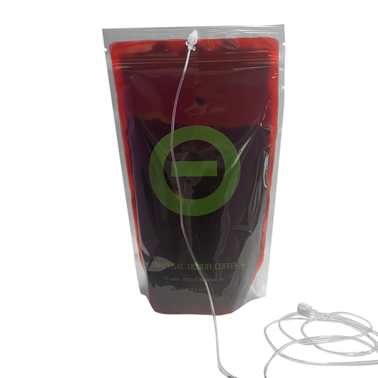 Type O Negative OFFICIAL Universal Donor Coffee IV Blood Bank Bag (16oz)